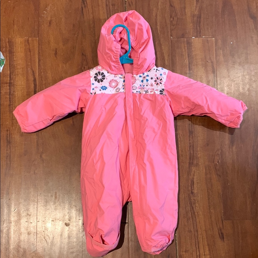 Pink Floral Baby Snowsuit